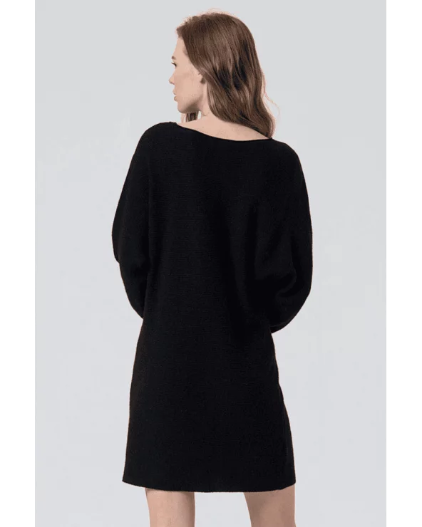 Vestido Manga Abullonada Tricot negro Surkana espalda Esenziashopping Zaragoza