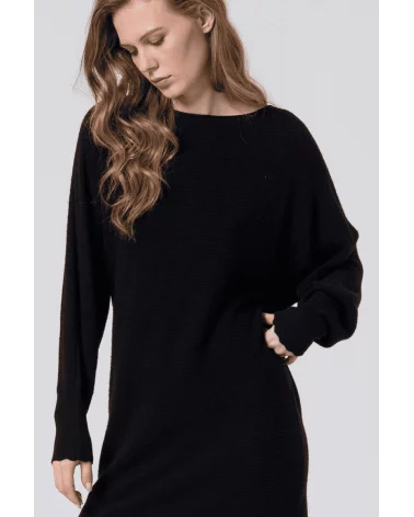 Vestido Manga Abullonada Tricot negro Surkana detalle Esenziashopping Zaragoza