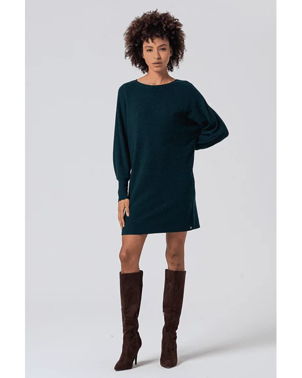 Vestido Manga Abullonada Tricot verde Surkana Esenziashopping Zaragoza
