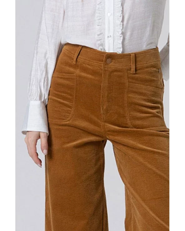 Pantalón Acampanado Micropana Mostaza Surkana detalle Esenziashopping Zaragoza