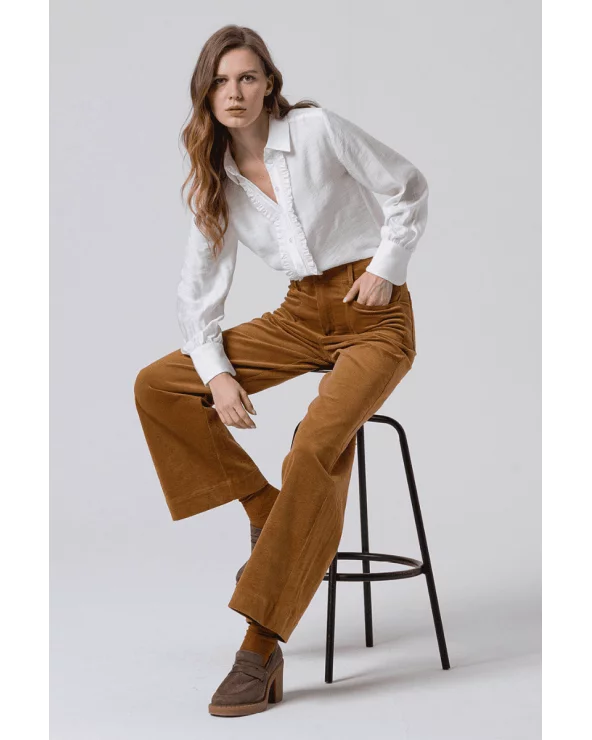 Pantalón Acampanado Micropana Mostaza Surkana total look Esenziashopping Zaragoza