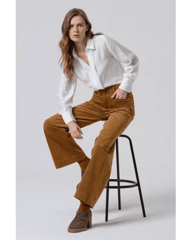 Pantalón Acampanado Micropana Mostaza Surkana total look Esenziashopping Zaragoza