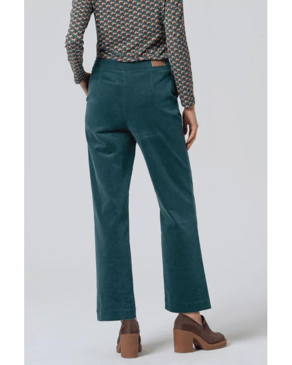 Pantalón Recto Pana Azul Acero Surkana espalda Esenziashopping Zaragoza