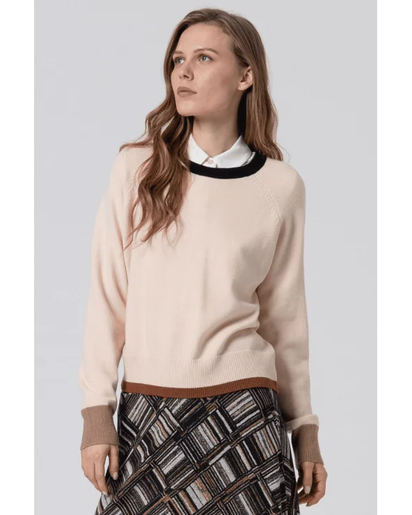 Jersey Cuello Redondo Contrastes Crudo Surkana Esenziashopping Zaragoza