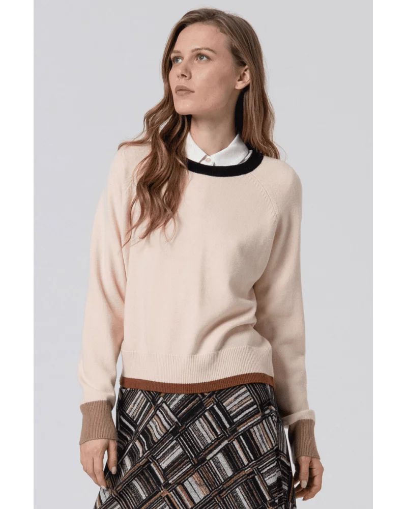 Jersey Cuello Redondo Contrastes Crudo Surkana Esenziashopping Zaragoza