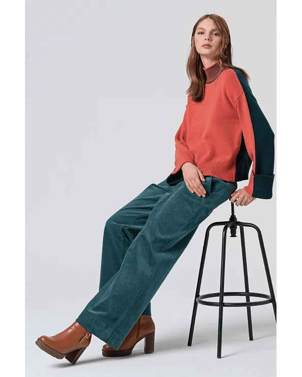 Jersey Cuello Alto Bicolor Teja Surkana total look Esenziashopping Zaragoza