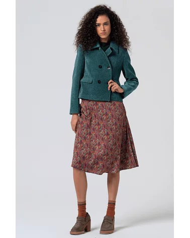 Abrigo Corto Azul Acero Surkana total look Esenziashopping Zaragoza