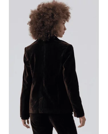 Chaqueta Americana Satinada Negra Surkana espalda Esenziashopping Zaragoza