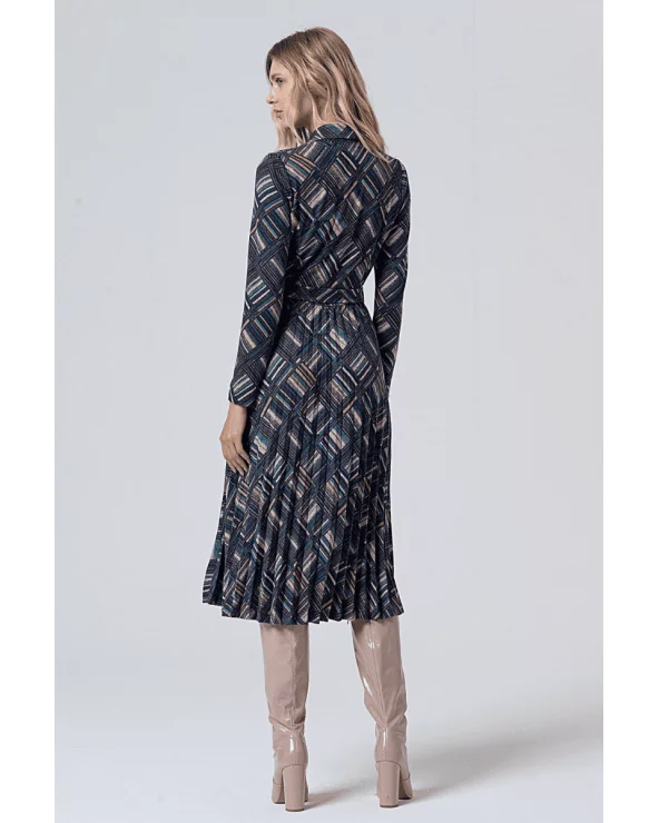 Vestido Camisero Estampado Azul Surkana espalda Esenziashopping Zaragoza