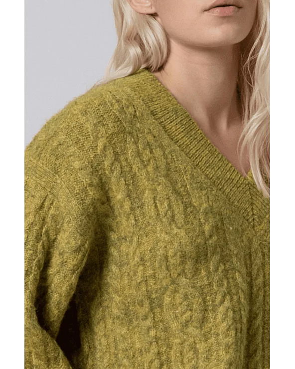 Jersey Oversize Tricot Verde Kaki Surkana detalle Esenziashopping Zaragoza