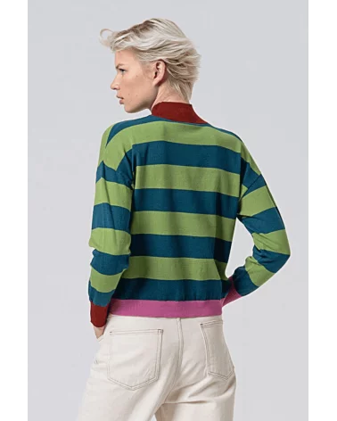 Jersey Cuello Alto Rayas Contraste Verde Surkana espalda Esenaziashopping Zaragoza