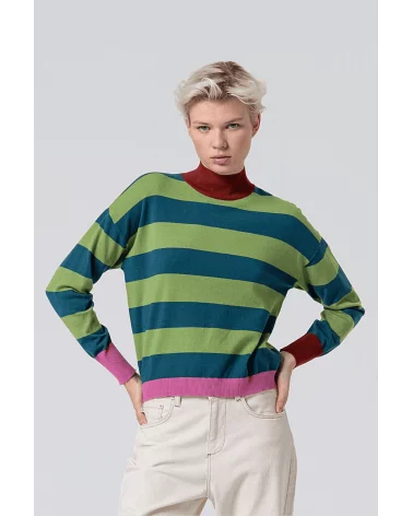 Jersey Cuello Alto Rayas Contraste Verde Surkana Esenaziashopping Zaragoza