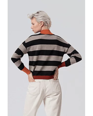 Jersey Cuello Alto Rayas Contraste Negro Surkana espalda Esenaziashopping Zaragoza