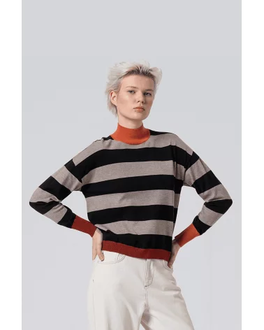 Jersey Cuello Alto Rayas Contraste Negro Surkana Esenaziashopping Zaragoza