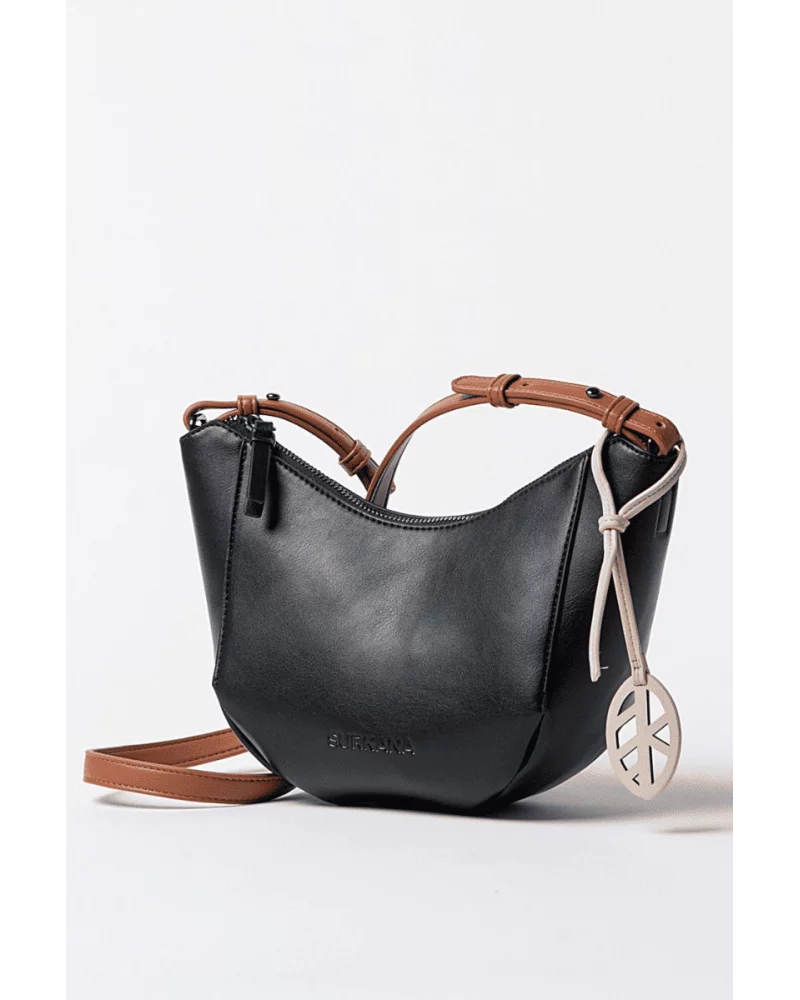 Bolso Bandolera Contrastes Negro Surkana Esenziashopping Zaragoza