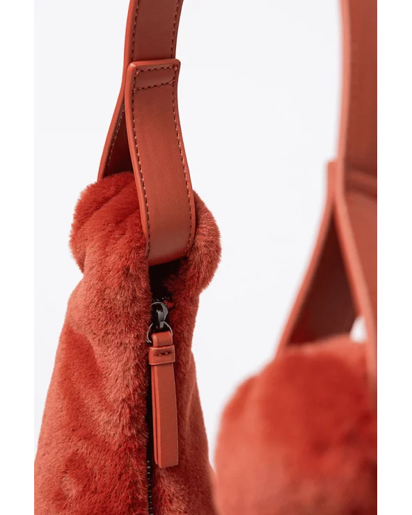 Bolso de Hombro Pelo Teja Surkana detalle Esenziashopping Zaragoza