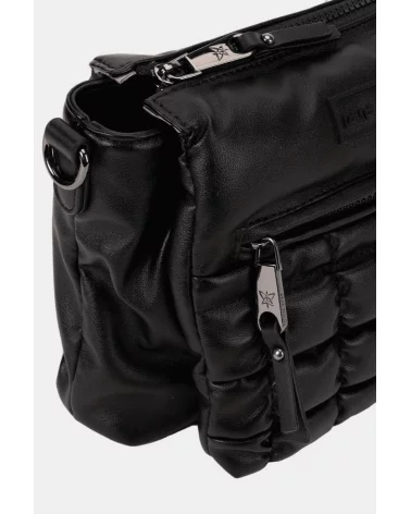 Bolso Bandolera Acolchado Solapa Negro Pepe Moll detalle Esenziashopping Zaragoza