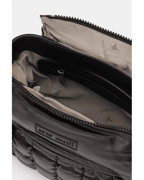 Bolso Bandolera Acolchado Solapa Negro Pepe Moll interior Esenziashopping Zaragoza