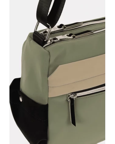 Bolso Bandolera Contraste Verde Empolvado Pepe Moll detalle Esenziashopping Zaragoza