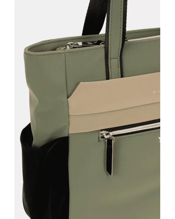 Bolso de Hombro Contraste Verde Empolvado Pepe Moll detalle Esenziashopping Zaragoza