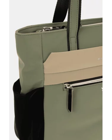 Bolso de Hombro Contraste Verde Empolvado Pepe Moll detalle Esenziashopping Zaragoza