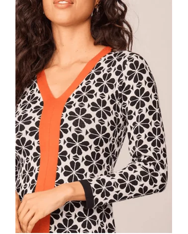 Vestido Largo Musgo Flor Smile detalle Esenziashopping Zaragoza