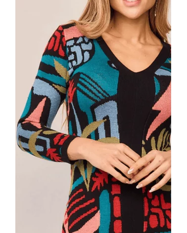 Vestido Largo Musgo Multicolor Smile detalle Esenziashopping Zaragoza