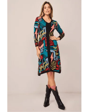 Vestido Largo Musgo Multicolor Smile Esenziashopping Zaragoza