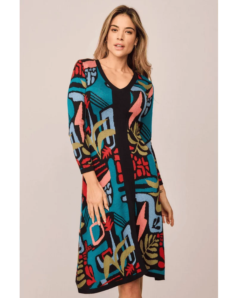 Vestido Largo Musgo Multicolor Smile Esenziashopping Zaragoza