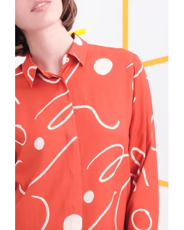 Camisa Ford Lineal Naranja Béhulah detalle Esenziashopping Zaragoza