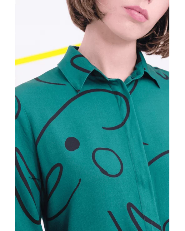 Camisa Ford Lineal Verde Béhulah detalle Esenziashopping Zaragoza