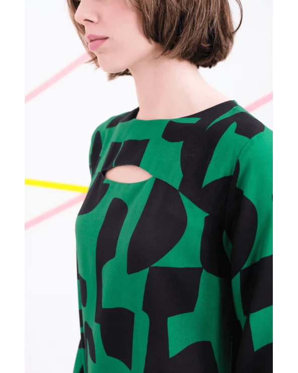 Vestido Burton Verde Béhulah detalle Esenziashopping Zaragoza