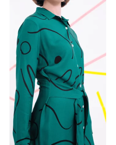 Vestido Polanski Verde Béhulah detalle Esenziashopping Zaragoza