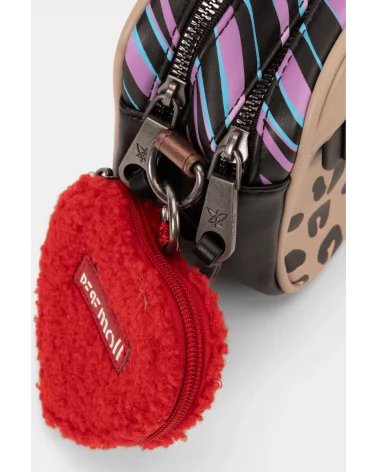 Bolso Bandolera Compacta Patchwork Animal Print Pepe Moll detalle Esenziashopping Zaragoza