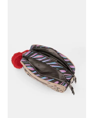 Bolso Bandolera Compacta Patchwork Animal Print Pepe Moll interior Esenziashopping Zaragoza