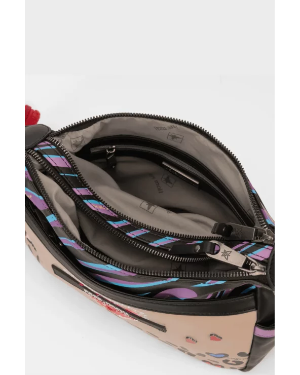 Bolso Bandolera Grande Patchwork Animal Print Pepe Moll interior Esenziashopping Zaragoza