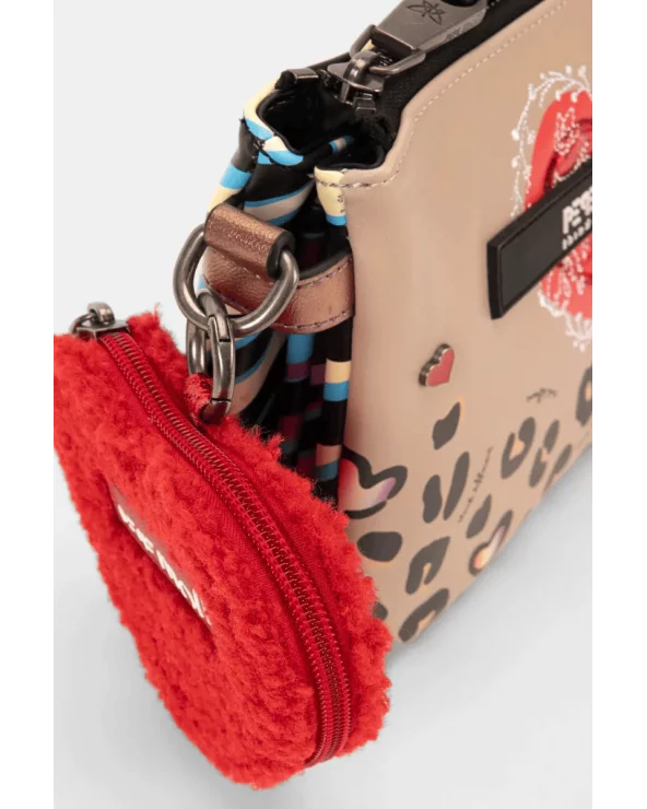 Bolso Bandolera Patchwork Animal Print Pepe Moll detalle Esenziashopping Zaragoza