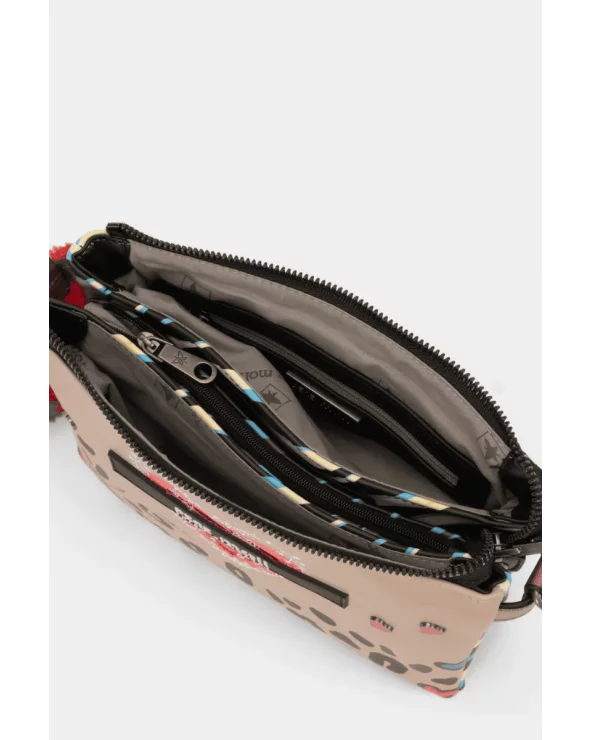 Bolso Bandolera Patchwork Animal Print Pepe Moll interior Esenziashopping Zaragoza