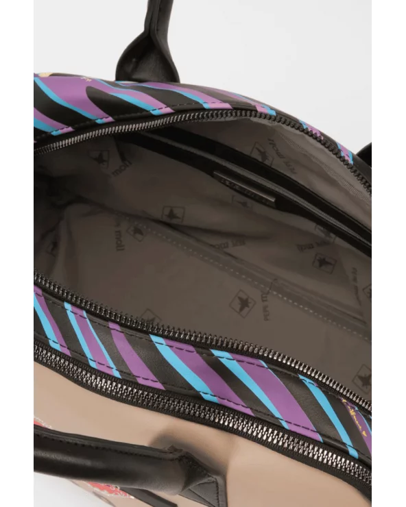 Bolso de Mano Bowling Patchwork Animal Print Pepe Moll interior Esenziashopping Zaragoza