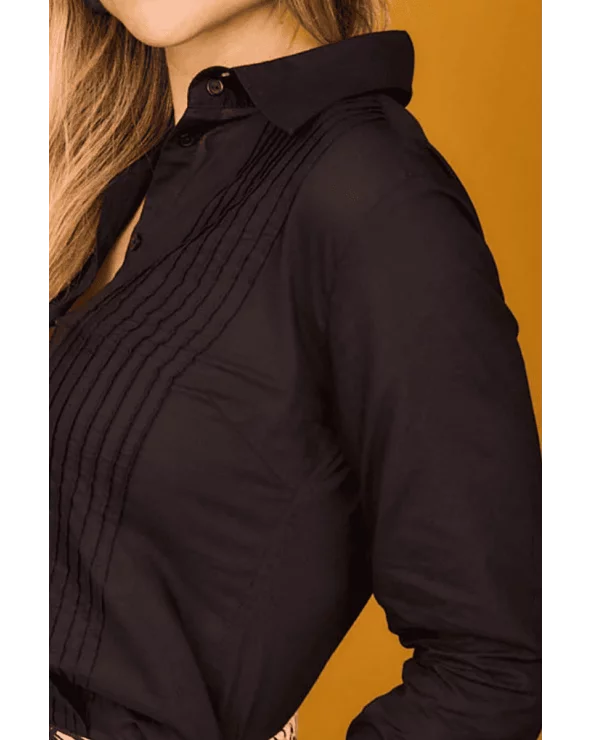Camisa Rocío Negra Smile detalle Esenziashopping Zaragoza