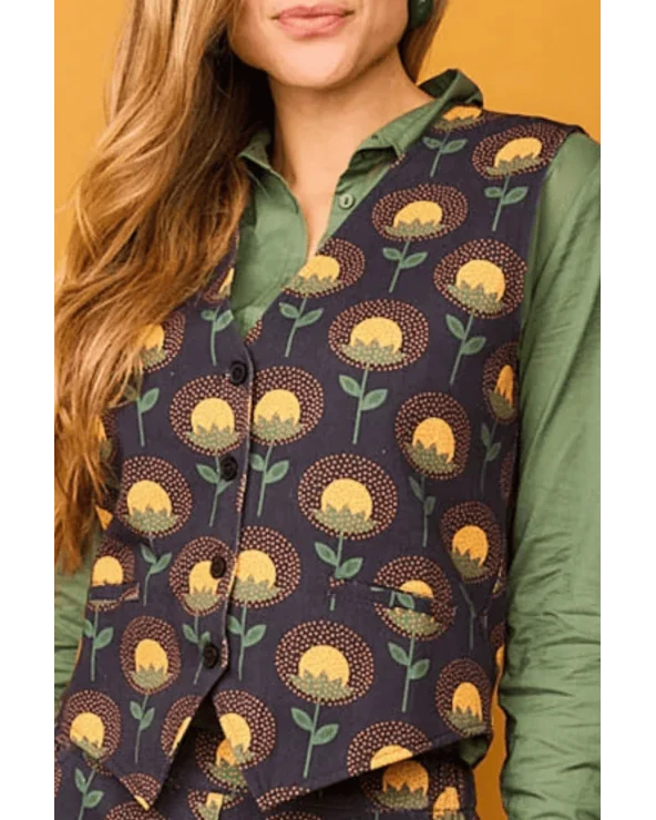 Chaleco Fora Flor Amarillo Smile detalle Esenziashopping Zaragoza