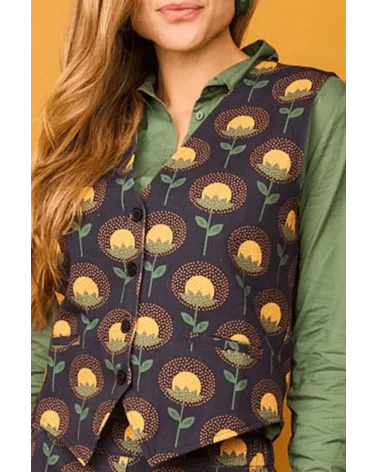 Chaleco Fora Flor Amarillo Smile detalle Esenziashopping Zaragoza