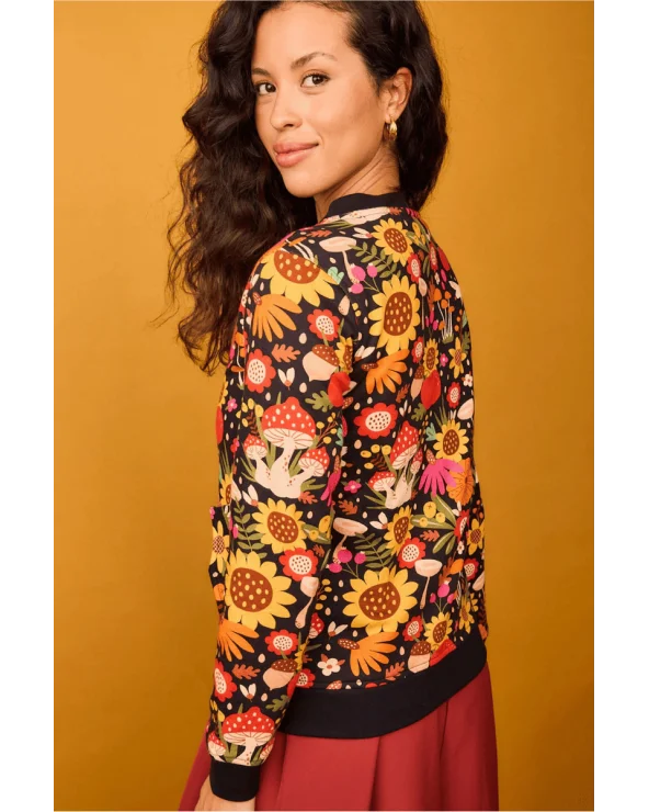 Chaqueta Bomber Bosque Blanca Girasol Smile espalda Esenziashopping Zaragoza