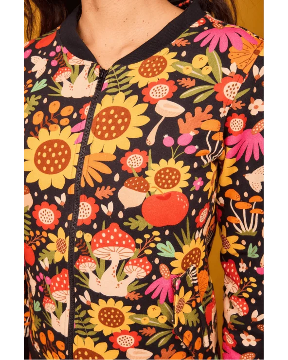 Chaqueta Bomber Bosque Blanca Girasol Smile detalle Esenziashopping Zaragoza