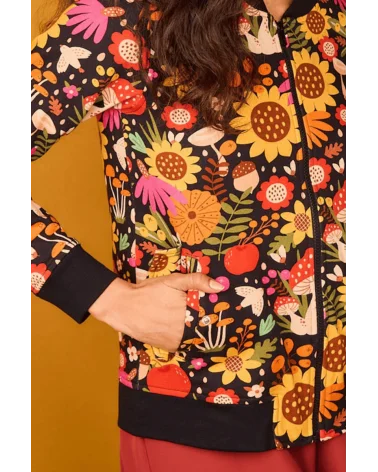 Chaqueta Bomber Bosque Blanca Girasol Smile detalle Esenziashopping Zaragoza