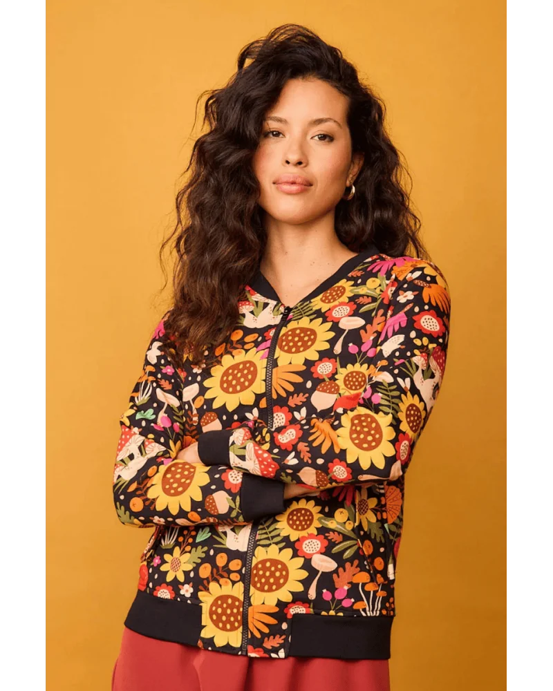 Chaqueta Bomber Bosque Blanca Girasol Smile Esenziashopping Zaragoza