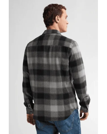 Camisa Casper Cuadros Gris Petrol Industries espalda Esenziashopping Zaragoza