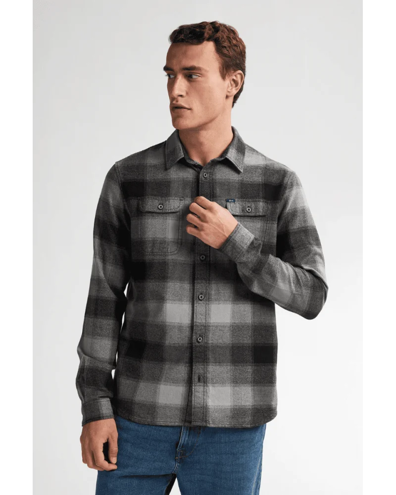 Camisa Casper Cuadros Gris Petrol Industries Esenziashopping Zaragoza