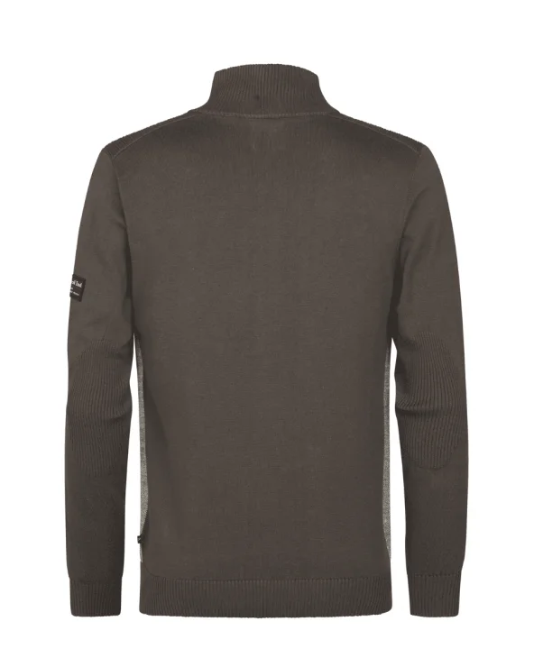 Chaqueta Punto Color Block Marrón Petrol Industries espalda Esenziashopping Zaragoza