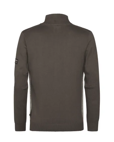 Chaqueta Punto Color Block Marrón Petrol Industries espalda Esenziashopping Zaragoza